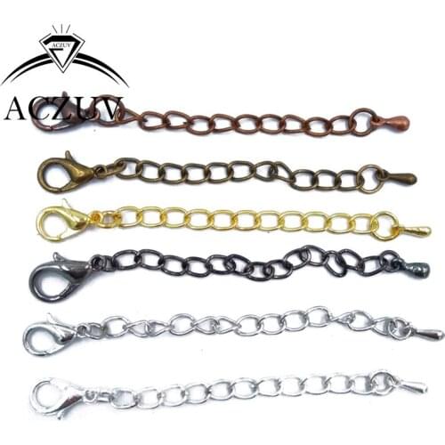 Extend Chain Findings with 12mm Lobster Clasp 500pcs Lot Chain Extender and Teardrops For Necklace Bracelet DIY EXTC001
