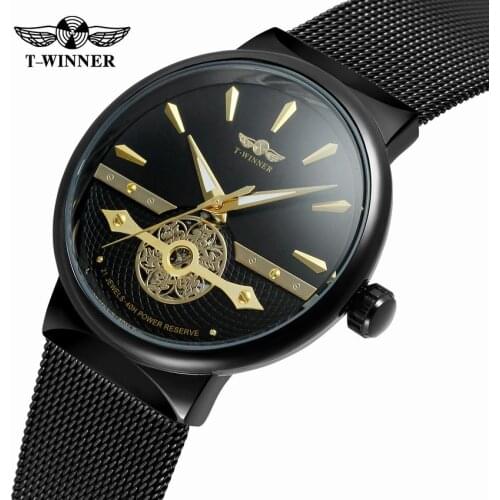 Relogio Masculino De Luxo Mesh Strap Watch Mens Watchs Top Brand Luxury Watch Men Thin Fashion Clock Men Mechanical Wristwatches