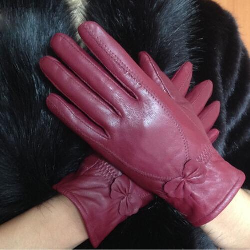 Luxury Women Hand Genuine Leather Gloves Ladies Warm Winter Long Finger Sheep Skin Stylish Hand Warmer Real Leather Glove