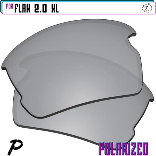 EZReplace Polarized Replacement Lenses for - Oakley Flak 2.0 XL Sunglasses - Silver P