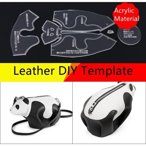 Handmade Cartoon Panda Bag Messenger Bag Coin Purse Acrylic Template Leather DIY Pattern Drawing Mold