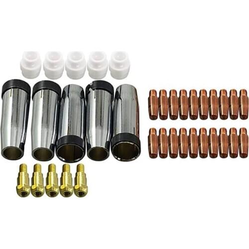 SHGO HOT-MB 24KD Welding Torch Consumable 35Pcs 1.2mm MIG Torch Gas Nozzle Tip Holder Gas Diffuser of MIG Welding Machine
