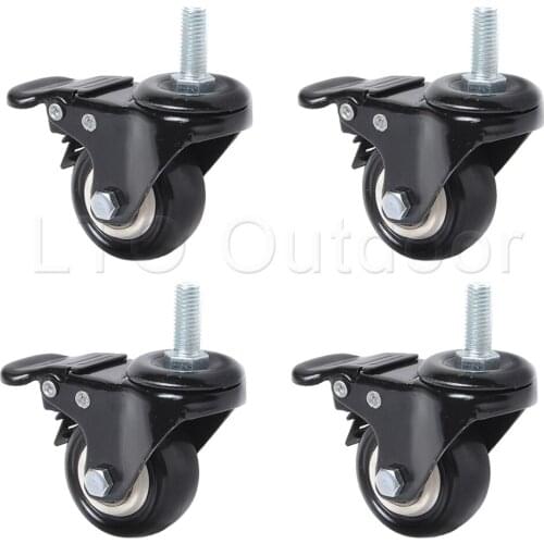 1.5/2inch Heavy Duty Swivel Screw Casters Mute PU Wheels with 360 Degree Castors For Industrial Trolley Caster