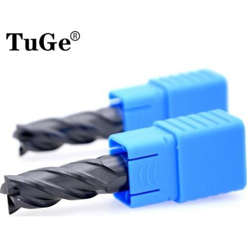 TuGe High speed turning cutter CNC cutting tools HEC45 Tungsten Steel Milling Cutter 4 flute Flat End Mill Metal alloy Cutter