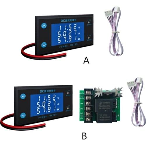 High Precision DC 0-200V 10A Power Meter Voltmeter Ammeter Tester Voltage Current Power Monitor Panel Meter LCD Display