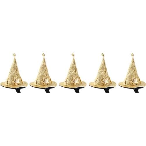 5pcs Party Hat Mini Witch Hat Hair Pins Cute Hair Clips Cosplay Costume Accessories for Halloween Party Decoration christmas