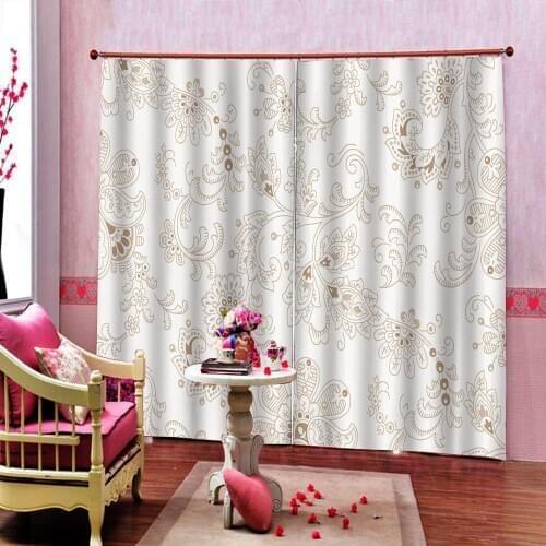 Modern Simple Flower pattern Curtain For Bedroom Living Room Blackout Window Drapes Indoor Decor Sets Customizable any size