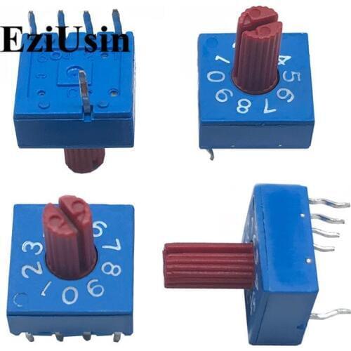 0-9 10 Rotary Coding Knob Switch DIP 5pins 8421C 7mm Shank 4:1 PCB Switching 5p Anti-logic