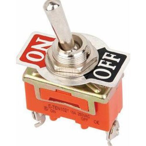 10PCS Toggle switch SPST ON-OFF 2Pins 2Position 15A 250V/AC 12mm E-TEN 1021