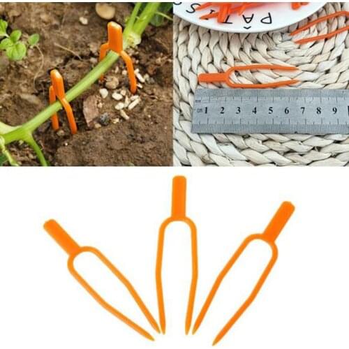 100pcs Plastic Quality Plant Clips Stolons Fixing Fastening Fixture Clamp Strawberry Fork Farming Clip Garden Tools