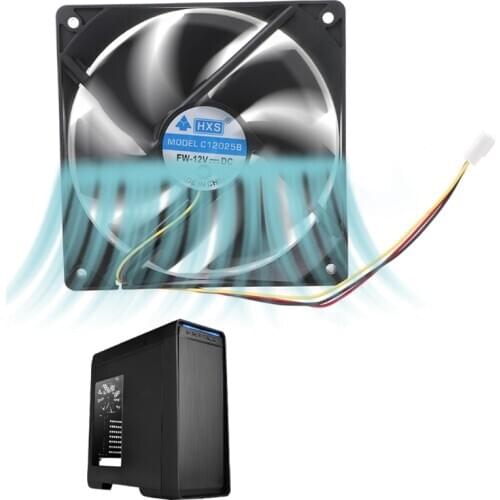 120x120x25mm DC 12V 0.15A 3 Pin 9-Blade Computer Case Cooling Fan Cooler 12025