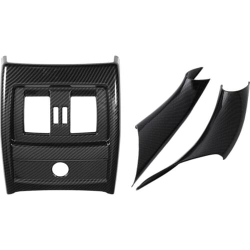 1x Rear Seat Air Conditioning Vent Cover for-BMW 3 4 Series F30 F34 2013-2018 & 2Pcs ABS Interior Door Handle Pull Cover
