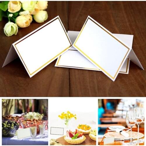 20pcs Paper Seat Card Table Name Card Greeting Card Wedding Name Place Card Gold Edge Table Decor