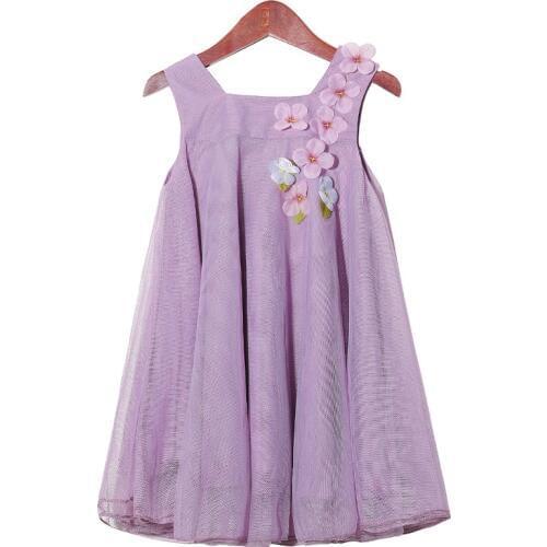 2020 Baby Girl Summer Dress Fashion Flowers Mesh Birthday Princess Dresses Kids Big Children Vestidos Clothes 4-14T