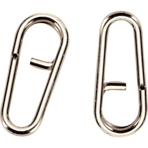 50 PCS Black Stong Stainless Steel Fishing Clip Oval Split Rings Fishing Snap Cnnector Fishing Tackle Snap Cnnector Fishing Tack