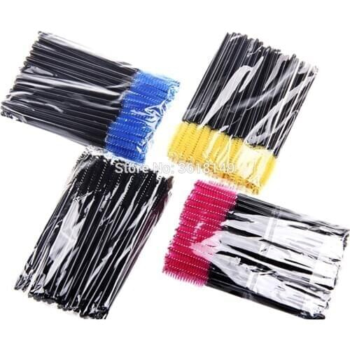 50pcs Disposable Eyelash Extension Eyebrow Brush Mini Mascara Wands Applicator Spoolers Eye Lashes Cosmetic Brushes Makeup Brush