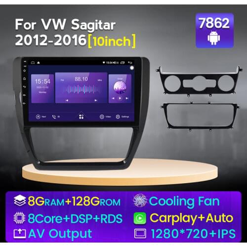 6+128G Android10 For Volkswagen VW Sagitar Jetta Bora 2011-2018 GPS Navigation Radio Stereo DSP 4GLTE 1280*720QLED SWC