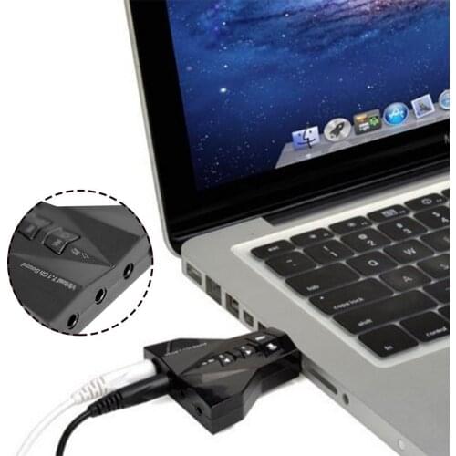 Virtual 7.1 Channel Audio Sound Card Adapter For Laptop PC Mic 3.5mm Interfaces USB Mic Speaker Adapter Simple Use