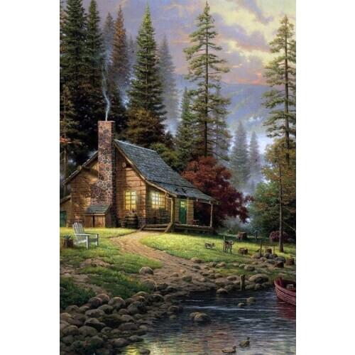 Diy 5D Diamond Painting Landscape Village Tree Home Decor Diamond Embroidery Full Round Drill Mosaic Handmade Gift