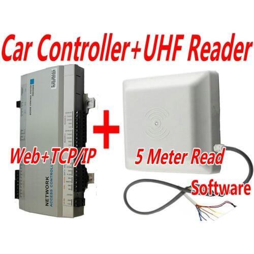 Car Parking System 5 Meters reading distance 1 pc of UHF RFID 900MHz Long range reader+1 pc of Web/TCP/IP Car Controller PCB Box