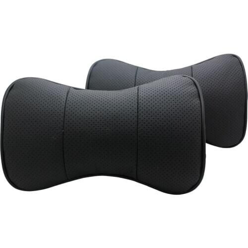 Car Neck Pillow Genuine Leather Seat Head rest Pillows Cushion For Renault BMW Toyota Nissan Volkswagen Mazda Hyundai Honda Kia