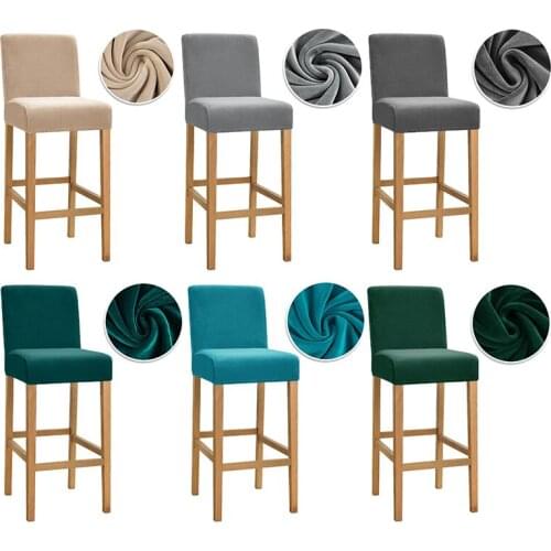 Velvet Fabric Chair Covers Seat Covers Slipcover Hotel Banquet Dining Housse De Chaise Armchair 1/2/4/6 Stretch Bar Leorate