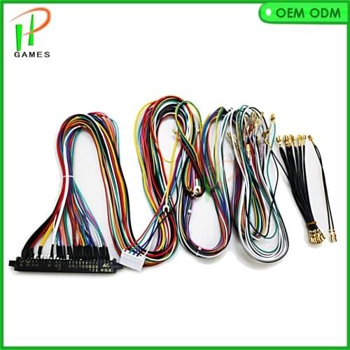 Free shipping 4 pcs Jamma arcade wire harness with 5, 6 action button wires 2 players JAMMA wiring for DIY arcade game parts