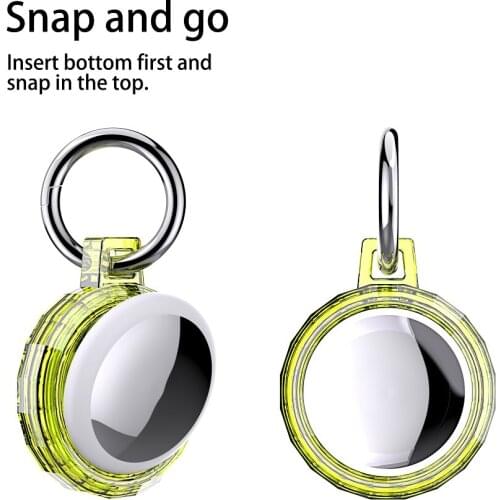 For Apple Airtag Case Soft TPU Transparent Anti-lost Keychain Cover For Apple Airtags silicone Loop Protective Sleeve