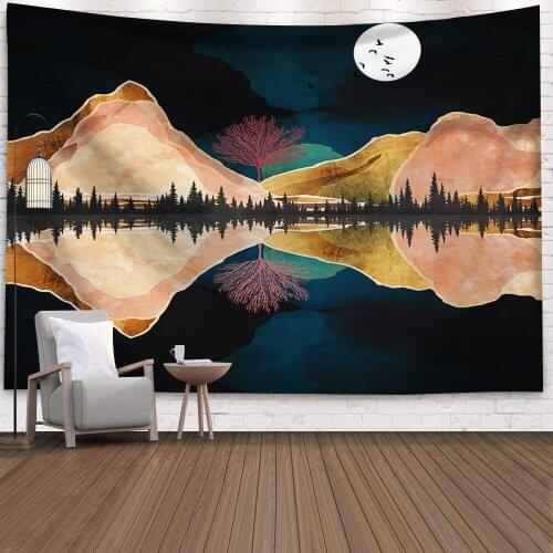 Aggcual Night View tapestry moon mountains 3d printed wall hanging decor for room 2020 Nordic decoration mural Bedspread Tap131