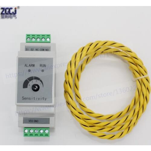 35mm Din liquid Water Leakage Detector with 1m sensor wire water switch output Flooding liquid leaking alarm device relay output
