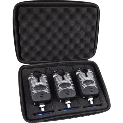 3Pcs Carp Fishing Bite Alarm Adjustable Fishing Tackle with Storage Case