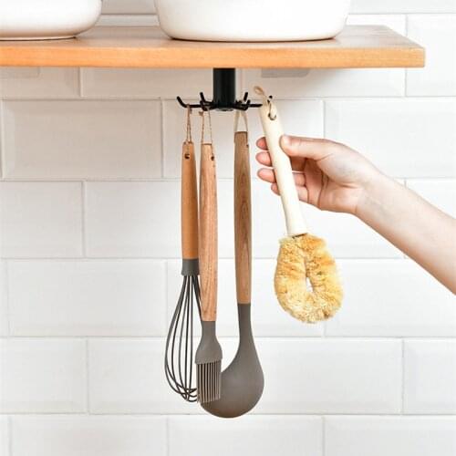 Kitchen Organizer 360 Rotating Wall Mounted Kitchen Cooking Tool Hanger for Spoon Wall Mounted Cabinet Utensil Hanger Rack