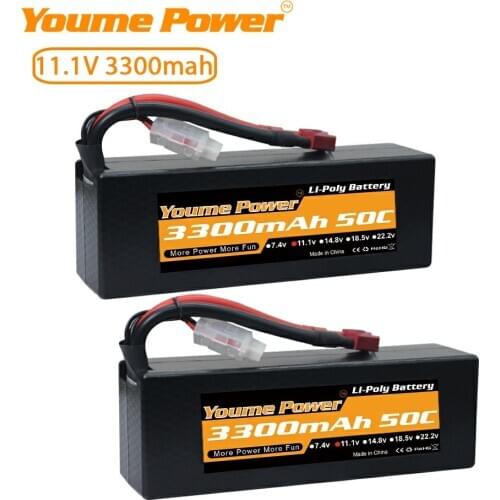 2PCS 11.1V 3300mah Lipo Battery 3S Hard Case 50C T Deans XT60 EC3 EC5 For Trex Heli Airplane Truck Tank Car Drone Boat RC Parts