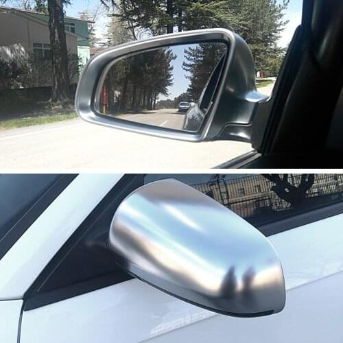 Matt Chrome Side Wing Mirror Cover Shell Cap Housing Cover Case Set For Audi A4 S4 B6 B7 L+R Set Replacement
