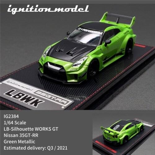 IG 1:64 LBWK LB Silhouette WORKS GT Nissan 35GT RR Green Metallic Diecast Model Car