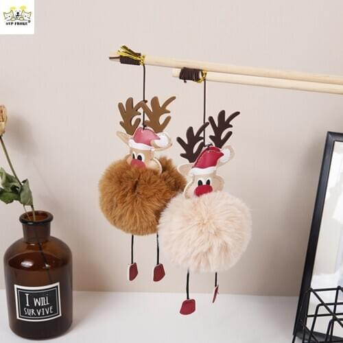 Fashion Simple Trend Pet Cat Toy Wooden Pole Plush Elk Funny Cat Stick Chewing And Scratch Resistant Christmas Funny Cats Stick