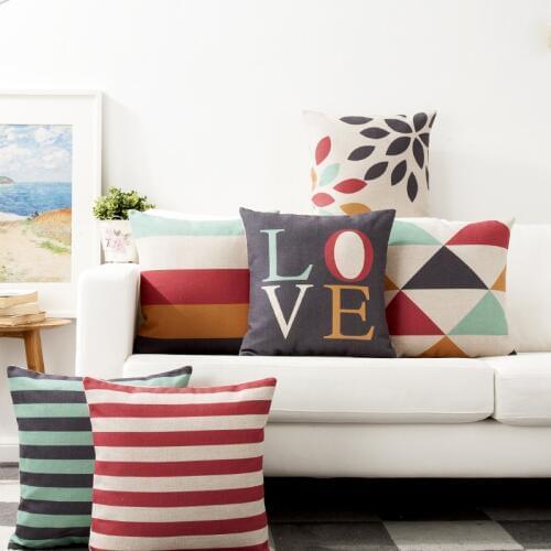 Nordic Geometry Pillow Cover Geometric Cushion Cover Home Decorative Pillows Linen Pillow Case Office Sofa Cushion Cover