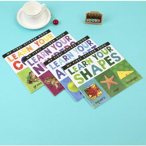 Learn with stickers scene sticker book for kids Early childhood education enlightenment Puzzle Book Childrens gifts free ship