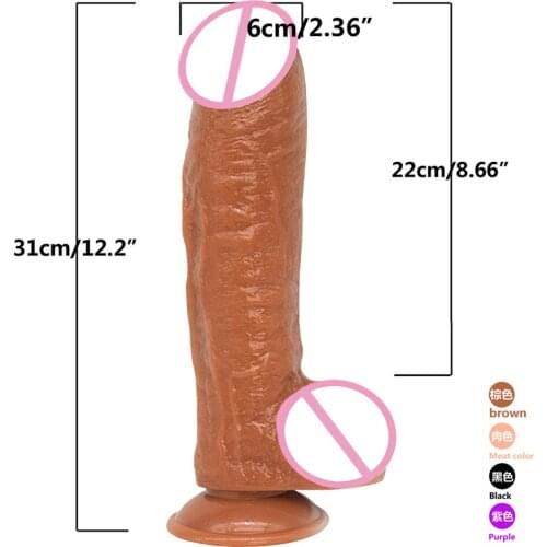 Diameter 6cm Huge Dildo Male Artificial Penis Realistic Dildos With Suction Cup Women Masturbators Erotic Adult Sex Toys(31cm)