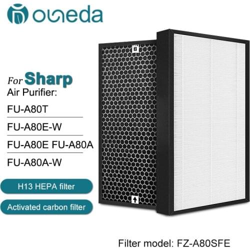 Sharp Air Purifier FZ-A80SFE Air Purification H13 Ture Hepa Filters Carbon Filter Air Filter KFU-A80T FU-A80E-W FU-A80E FU-A80A