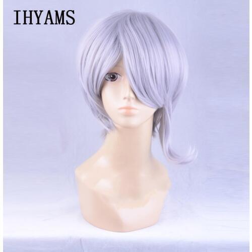 Danganronpa Dangan Ronpa V3 Tojo Kirumi Gray Mixed Color Cosplay Wigs Halloween Costume Wigs + Free Wig cap