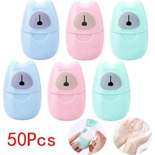 1 Box (50 Sheets) Portable Disposable Paper Soap Mini Paper Soap Sheets Hand Washing Travel Hiking Bath Toiletry Bathing Soap