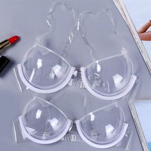 Transparent Bras With Carton Box Special Plastic Clear Bra Invisible Strap Plastic Sexy Disposable Underwear Bra Dropshipping