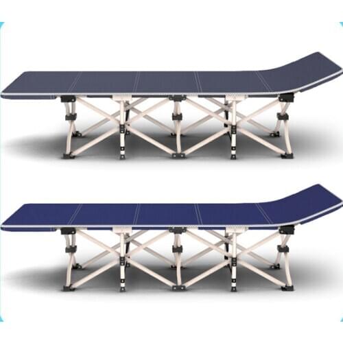 Folding bed lunch break bed office folding single camp bed canvas oxford cloth outdoor ten foot bed round tube