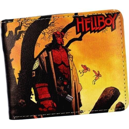 Super Hero Hell Boy Mens Short Purse With Coin Pocket Bi-Fold
