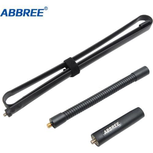 Gooseneck Tactical Antenna ABBREE SMA-Female Dual Band VHF UHF 144/430Mhz Foldable For Baofeng UV-5R UV-82 BF-888S WalkieTalkie