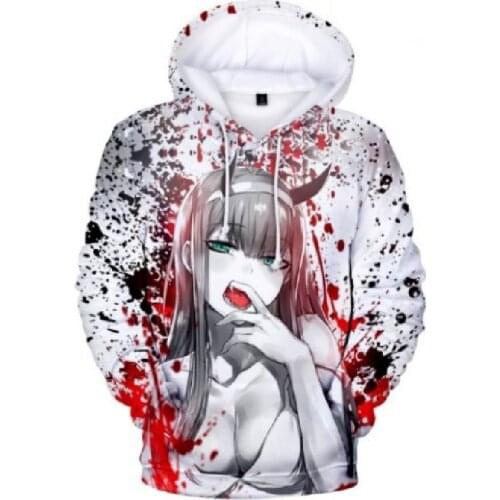Popular DARLING In The FRANXX Hoodies Hipster Anime Zero Two Hoodie 3D Sweatshirt Cute Boys Girls Clothes Men/Women Clothing