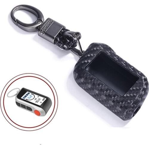 Carbon Fiber Silicone Car Key Case For Starline A93 A63 A36 A39 A66 A96 Two Way Car Alarm LCD Remote Control Keychain Protect