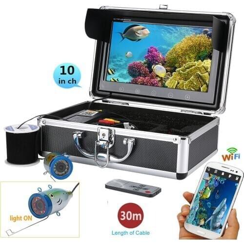 10" 720P DVR 30M 1000tvl Underwater Fishing Video Camera Fish Finder ,HD Wifi Wireless For IOS Android APP for Fishing