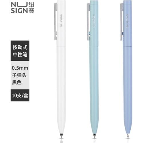 Nusign Retractable Gel Pen 0.5mm Fine Point Black Pens Refill Ink Color Smooth Writing for Office And School StationerY